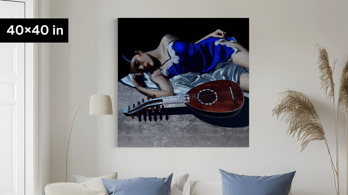 "Girl with a Lute" (2021) is an incredibly intricate creation by Slava Fokk. Everything - every little detail - is executed to perfection, placing this piece right at the crossroads between modernism and hyper-realism ✨️