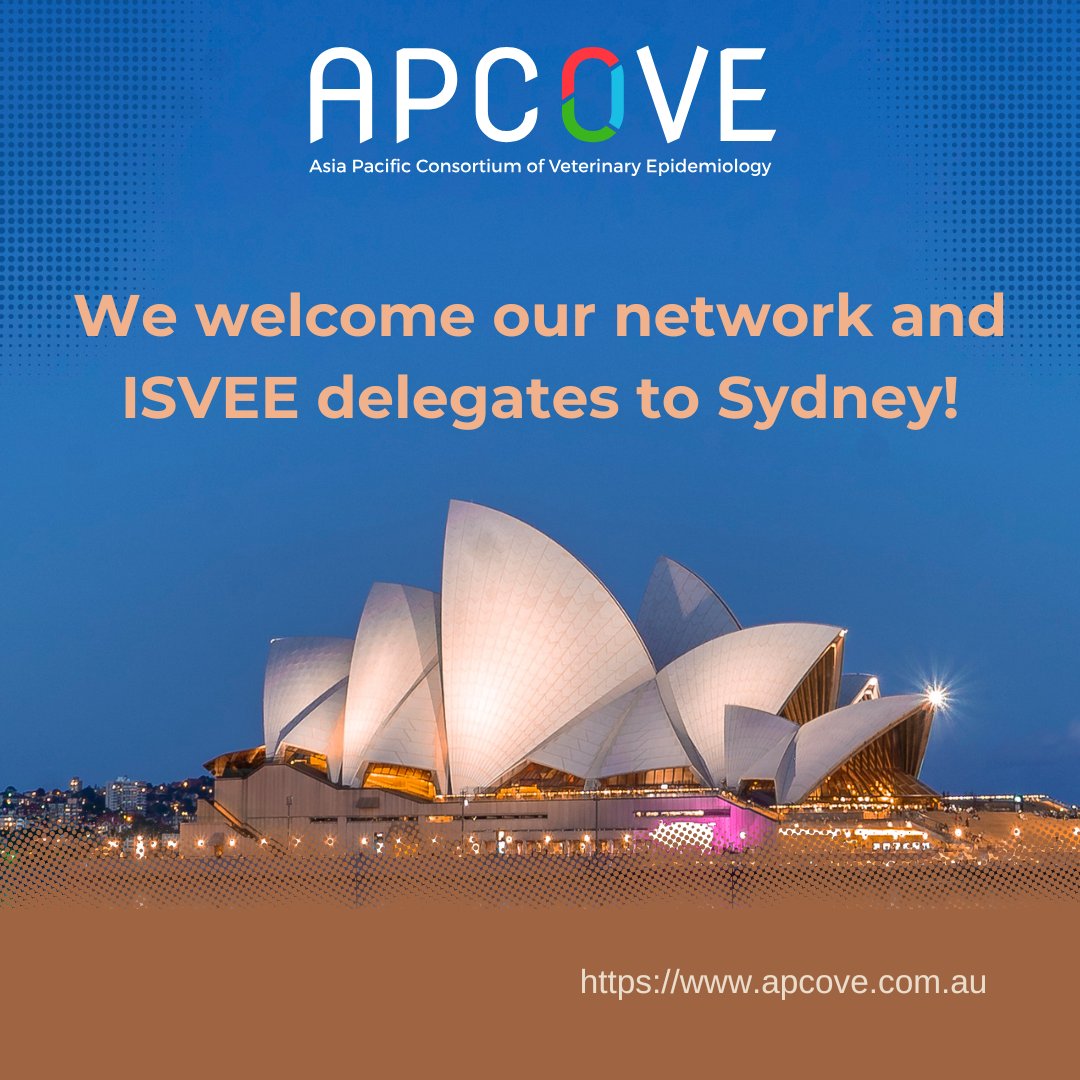 Asia Pacific Consortium of Veterinary Epidemiology (@apcove) on Twitter photo Excited to welcome ISVEE delegates to Sydney! Let’s connect, learn, and collaborate to advance veterinary epidemiology and public health across the Asia Pacific. Here’s to impactful partnerships!
#APCOVE #ISVEE17 #OneHealth Excited to welcome ISVEE delegates to Sydney! Let’s connect, learn, and collaborate to advance veterinary epidemiology and public health across the Asia Pacific. Here’s to impactful partnerships!
#APCOVE #ISVEE17 #OneHealth