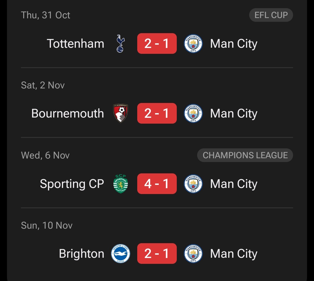 4 in Row

Paham sih Gw, fans City itu kebanyakan gak main sosmed. Jadi kalo klubnya kalah ya diam aja, gak banyak cacicu.

Kalo kata <a href="/thejurgenholic/">Jürgenholic Indonesia</a> fans City tuh gak ada..