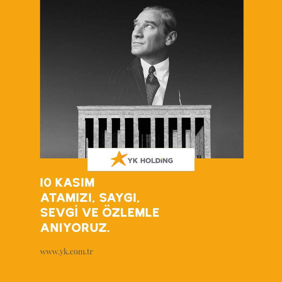 Cumhuriyetimizin kurucusu Mustafa Kemal Atatürk’ü saygı, sevgi ve özlemle anıyoruz. Onun izinde, aydınlık yarınlara olan inancımızla yol alıyoruz. 

#YKHolding #Atatürk #10Kasım #SonsuzSaygı #ÖzlemleAnıyoruz #MustafaKemalAtatürk #Türkiye #İstanbul