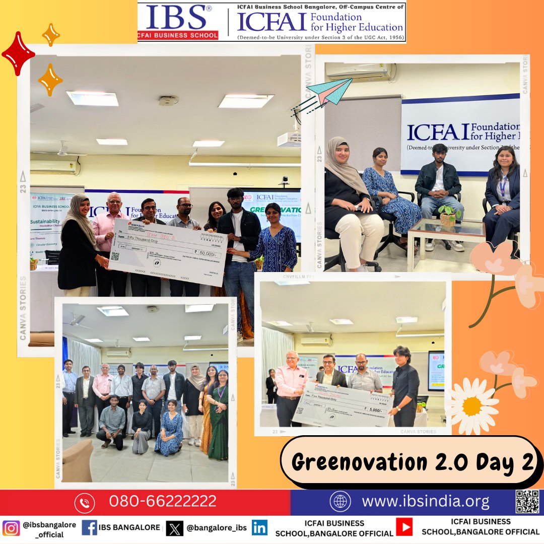 bangalore_ibs's tweet photo. Greenovation 2.0 was a huge success!
Celebrating innovation in sustainability, from waste management to circular economy solutions. Thanks to all the brilliant minds who joined us!

#startups #icfai #ibs #ibsindia #ICFAI #Greenovation #IBSBangalore https://t.co/px4xJ5HeDA