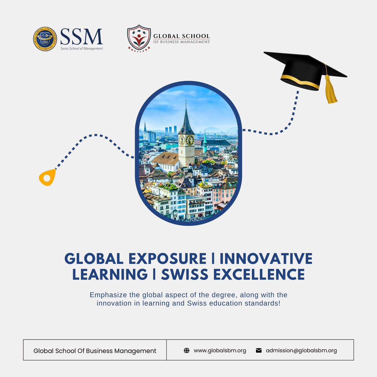 Global Exposure | Innovative Learning | Swiss Excellence

Emphasize the global aspect of the degree, along with innovation in learning and Swiss education standards.

Join Swiss MBA and Doctoral programs.