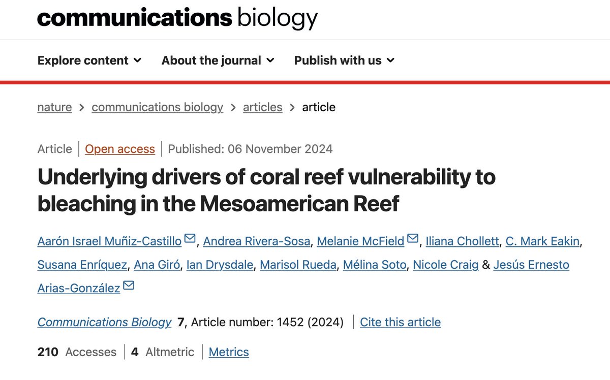 MesoReefDAO's tweet photo. π¨π’ππͺΈπ β¨
Some of our members just published a new scientific article at @NatureComms in Coral Conservation
#CoralBleachingAwarenessMonth #LifeIsBetterInColor
A big shotout to @l_arrecifes, @cinvestav @AarnIMuizCasti1, @arivera_sosa, @McReefs @HealthyReefs team, @MarisolRuF, @MarkEakin @ChollettIliana !!
Article link: https://t.co/UHdMwAQe1b
A reminder that we could potentially escalate these initiatives further using the DeSci stack across various branches to conserve these delicate ecosystems.