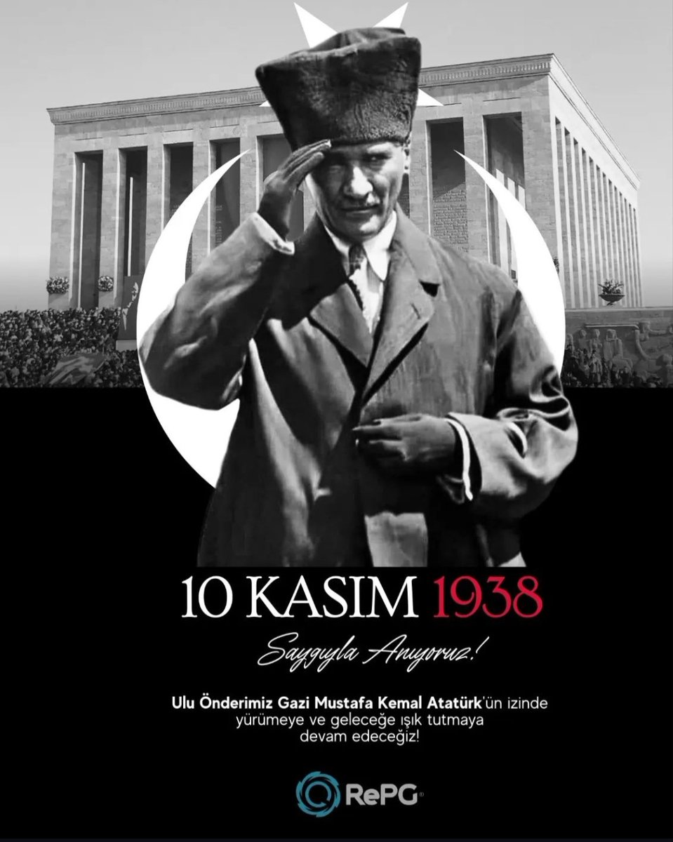 RePGEnergy's tweet photo. Ulu Önder Gazi Mustafa Kemal Atatürk’ü sevgi, saygı ve özlemle anıyoruz.

#10kasım #repgenergy #repg #energy #water #latentheat #wastewater #renewableenergy #invention #patent #GreenTechnologies #ClimateChange https://t.co/5K5YH0qRjf