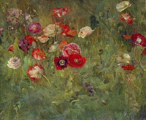 Maria Oakey Dewing, 
A Bed of #Poppies, (c.1909) #womensart