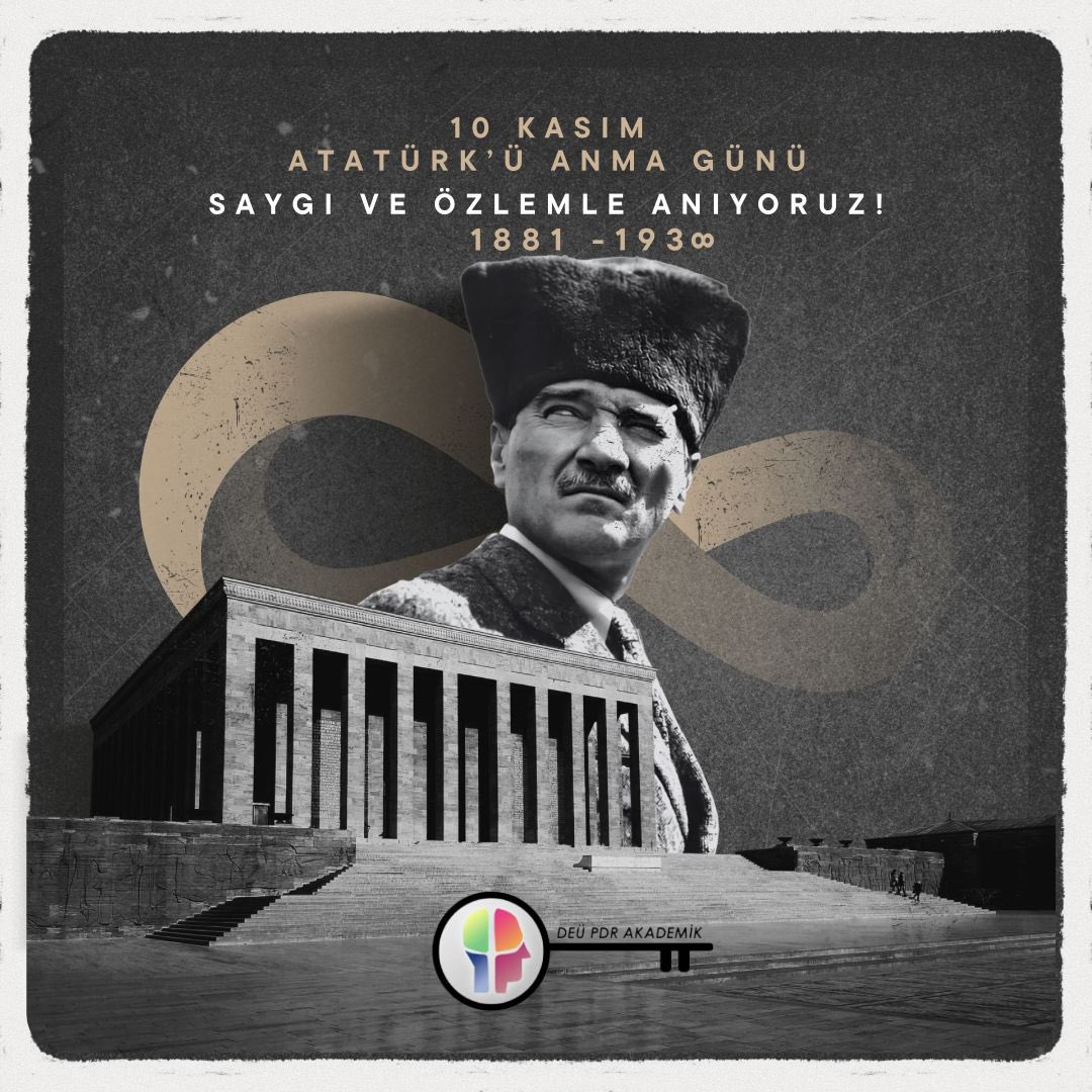 Ulu önderimiz Mustafa Kemal Atatürk’ü saygı, sevgi ve özlemle anıyoruz🖤 
#10Kasim1938 #deüpdrakademik
#pdr #deüpdr