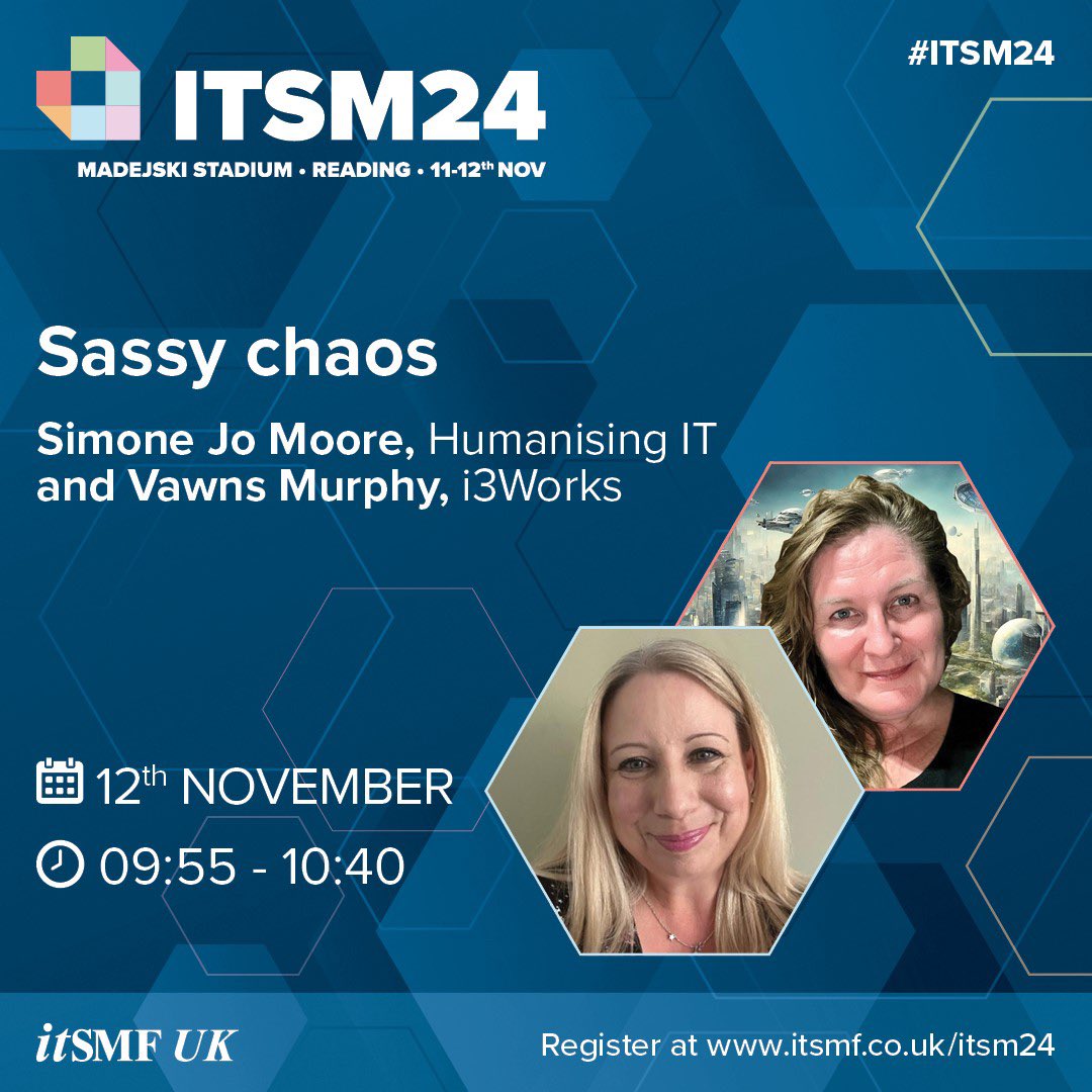 simonejomoore's tweet photo. a small adventure to @itSMFUK #itsm24 conférence but a great adventure to join the program & the buzz of conversations with people attending.
#humanisingit #becomingvisible #humantech #itsm #ethicalai #emotionai #EmotionalIntelligence #leadership https://t.co/fWzG8MyNEL
