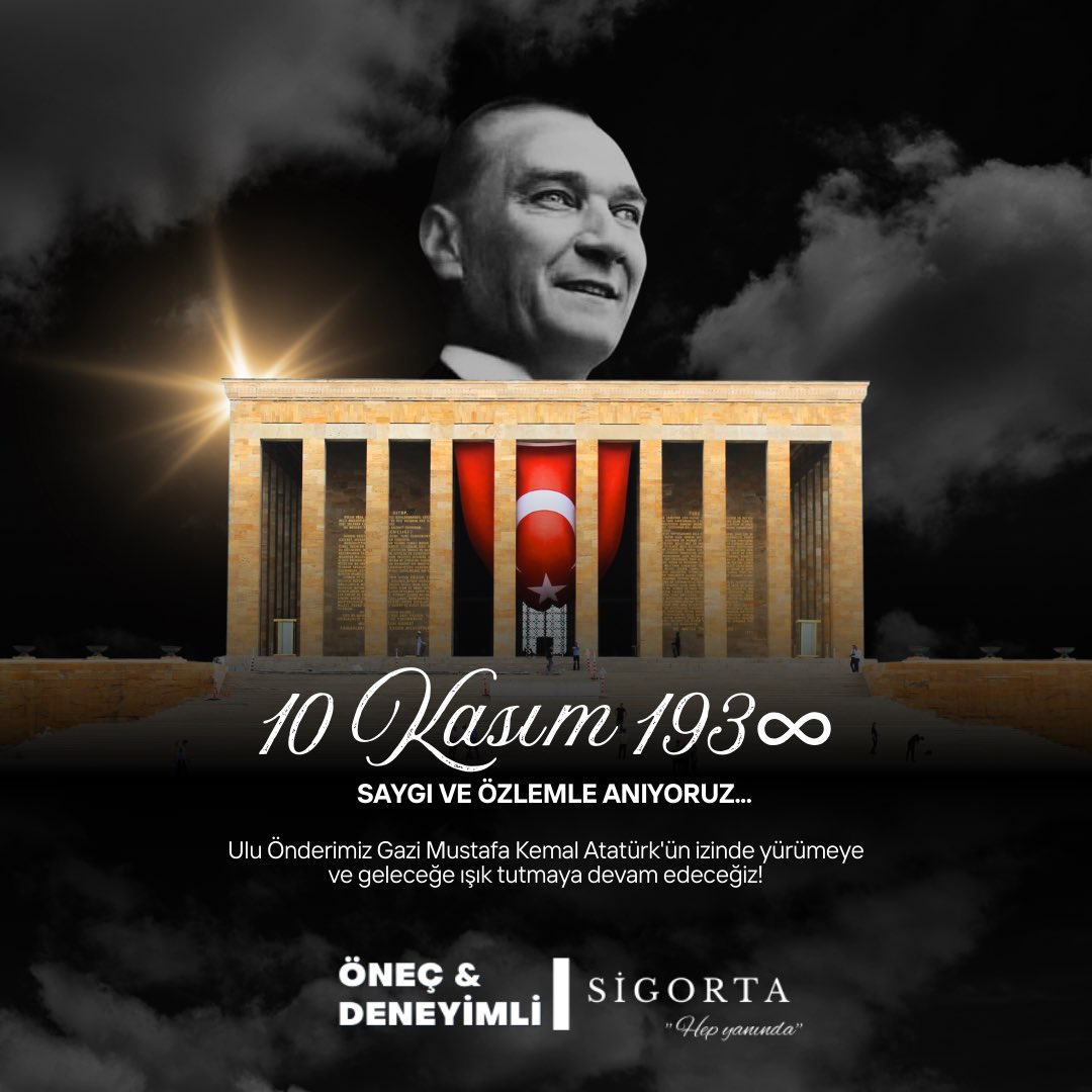 10 Kasım 1938 tarihinde aramızdan bedenen ayrılsa da yaşadığımız topraklarda ve dünyada ilkeleri, fikirleri, eserleri ile yaşayan ve daima yaşayacak olan Ata'mızı büyük bir özlem ve saygıyla anıyoruz.

#10Kasim