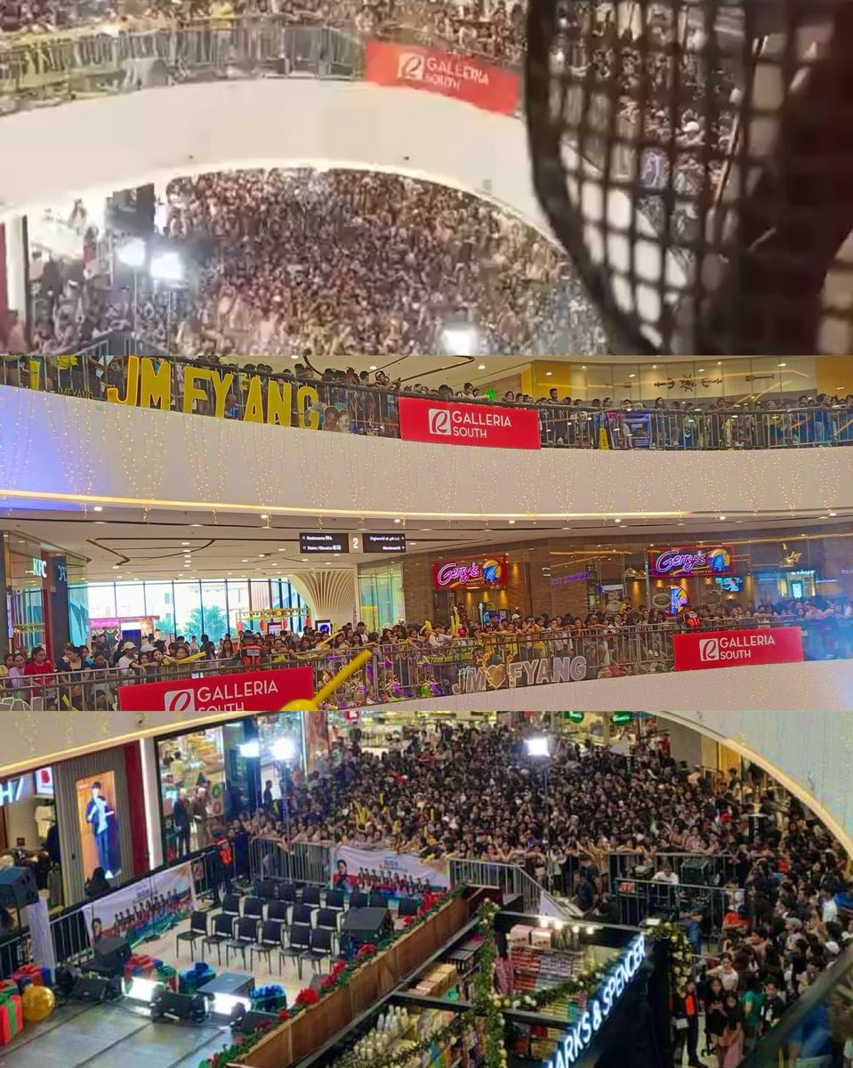 kowalerts's tweet photo. Hindi pa nagsismula, dinagsa na agad ang Robinsons Galleria South para sa Bida Kapamilya sa San Pedro Laguna. 😱🔥🔥🔥 #JmFyang

JMFYANG ON ASAPnLAGUNA #PBBGen11 https://t.co/e4HRkOoSsU
