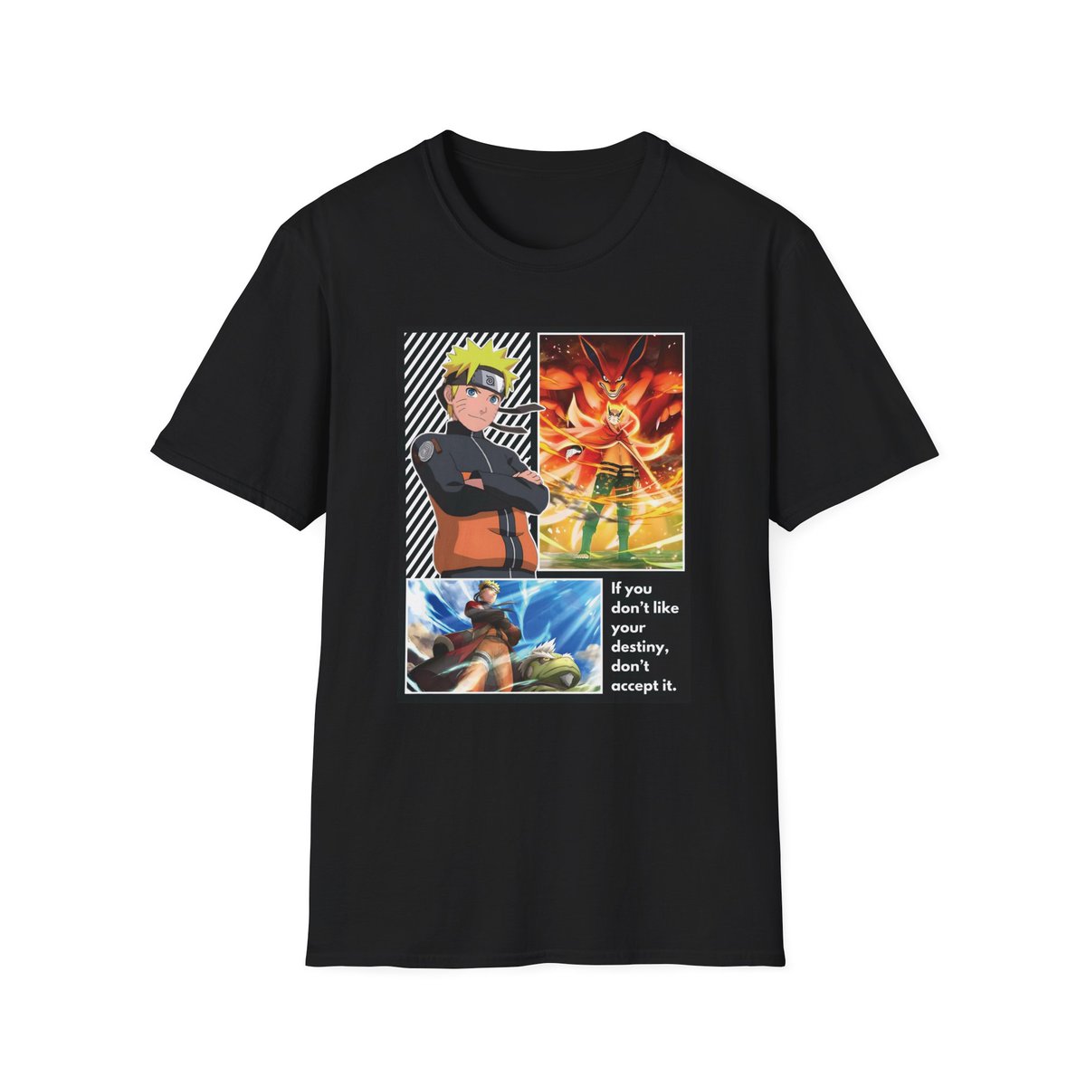 Magnetopause9's tweet photo. For all Naruto fans out there, this collection is inspired by the journey of our favorite ninja, Naruto Uzumaki, from an underdog to the legendary Hokage. Featuring powerful quotes and iconic moments, these tees are perfect for anyone who believes in never giving up! 💪🍥 https://t.co/K0bjAToAqz