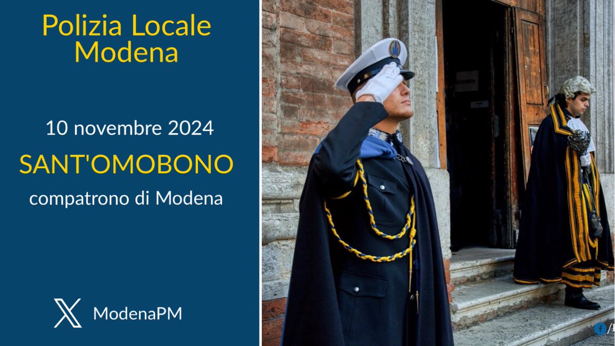 PLModena's tweet photo. #ViabilitàMO #10novembre
Oggi si festeggia il #compatrono della città Sant'Omobono.
✅ Alle 10.30 corteo in centro storico guidato dal Gonfalone della Città, alla presenza anche della banda cittadina “A. Ferri” e di figuranti in costume storico.
✅ Alle 11.00 prende il via la funzione religiosa nella chiesa del Voto
#santomobono #corteostorico