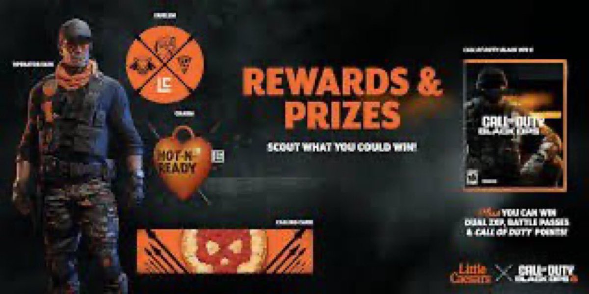 🎉 LITTLE CAESAR’S GIVEAWAY #2 🎉

             - RULES TO ENTER -
          1. MUST LIKE THE POST
          2. MUST RETWEET POST
          3. MUST FOLLOW ME
          4. MUST TAG ONE FRIEND

     DRAWING ON SUNDAY NOV 17TH
  🍾  I WILL BE PICKING 3 WINNERS 🍾

#BO6  #CallofDuty