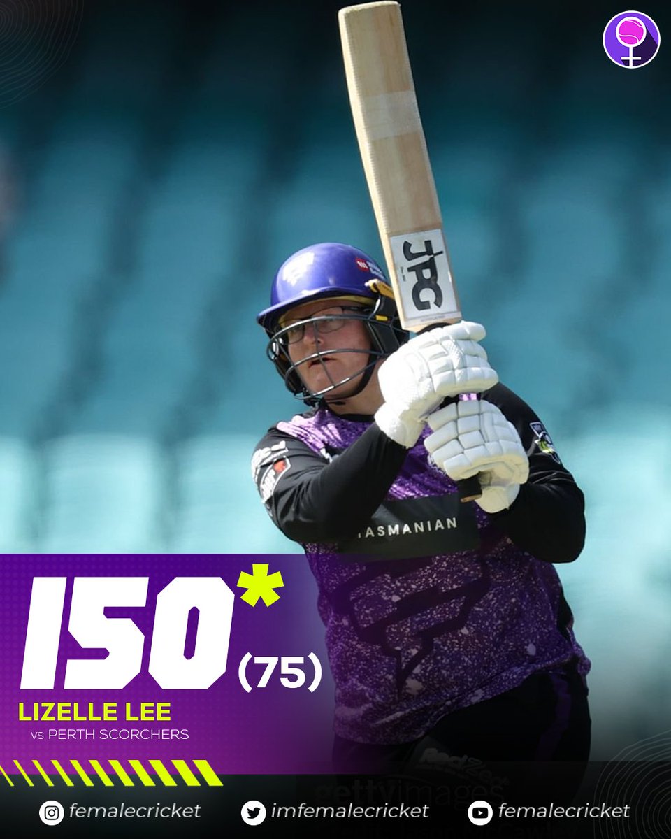 150* Runs in just 75 balls 😲

Lizelle Lee has created a new World Record. 🫡 

#CricketTwitter #WBBL10