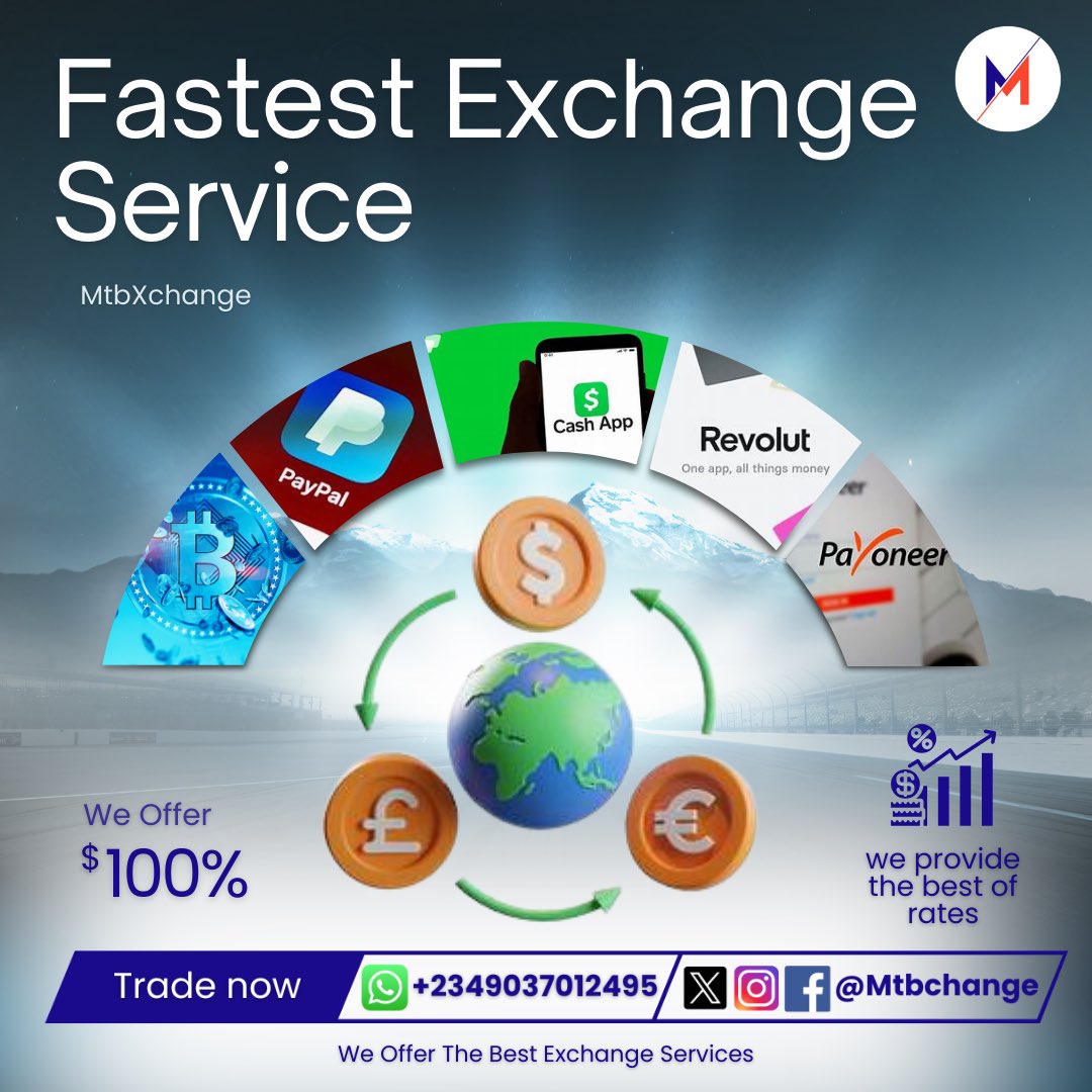 OxieTrades's tweet photo. Need quick and reliable currency exchanges?
We've got you covered! Our exchange service is:
Lightning-fast transactions
Competitive rates, always
Secure and trusted platform
Beat the clock and exchange now!
#FastestExchange #CurrencyExchange #SecureTransactions #bestrates https://t.co/rSXbfaeWSf