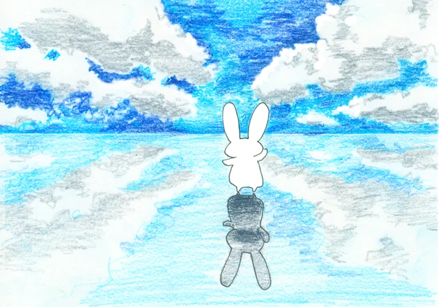 空も水面も見事なブルー!すてき!
