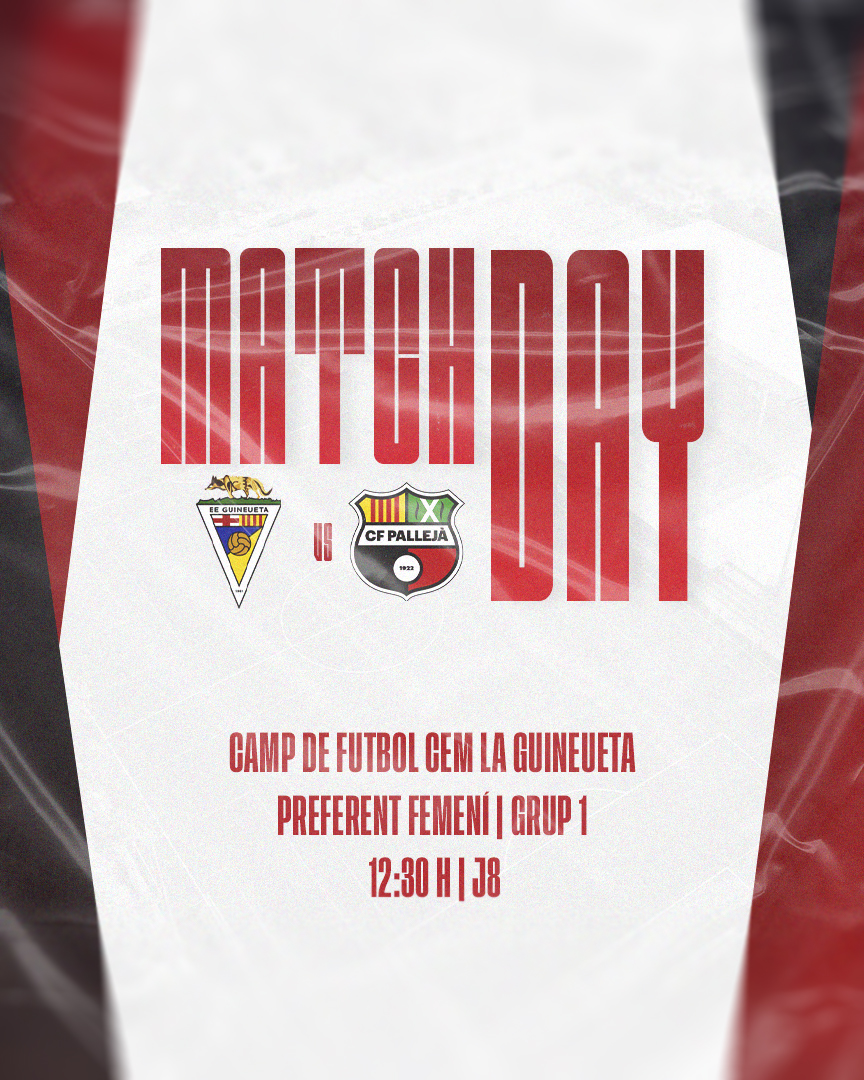 DIA DE PARTIT | PRIMER EQUIP FEMENÍ 🆚 <a href="/eeguineueta/">EE Guineueta</a> ⚽️

🫱🏻‍🫲🏼 PREFERENT FEMENÍ | JORNADA 8
🏟 CAMP DE FUTBOL CEM LA GUINEUETA
⏰ 12:30 h