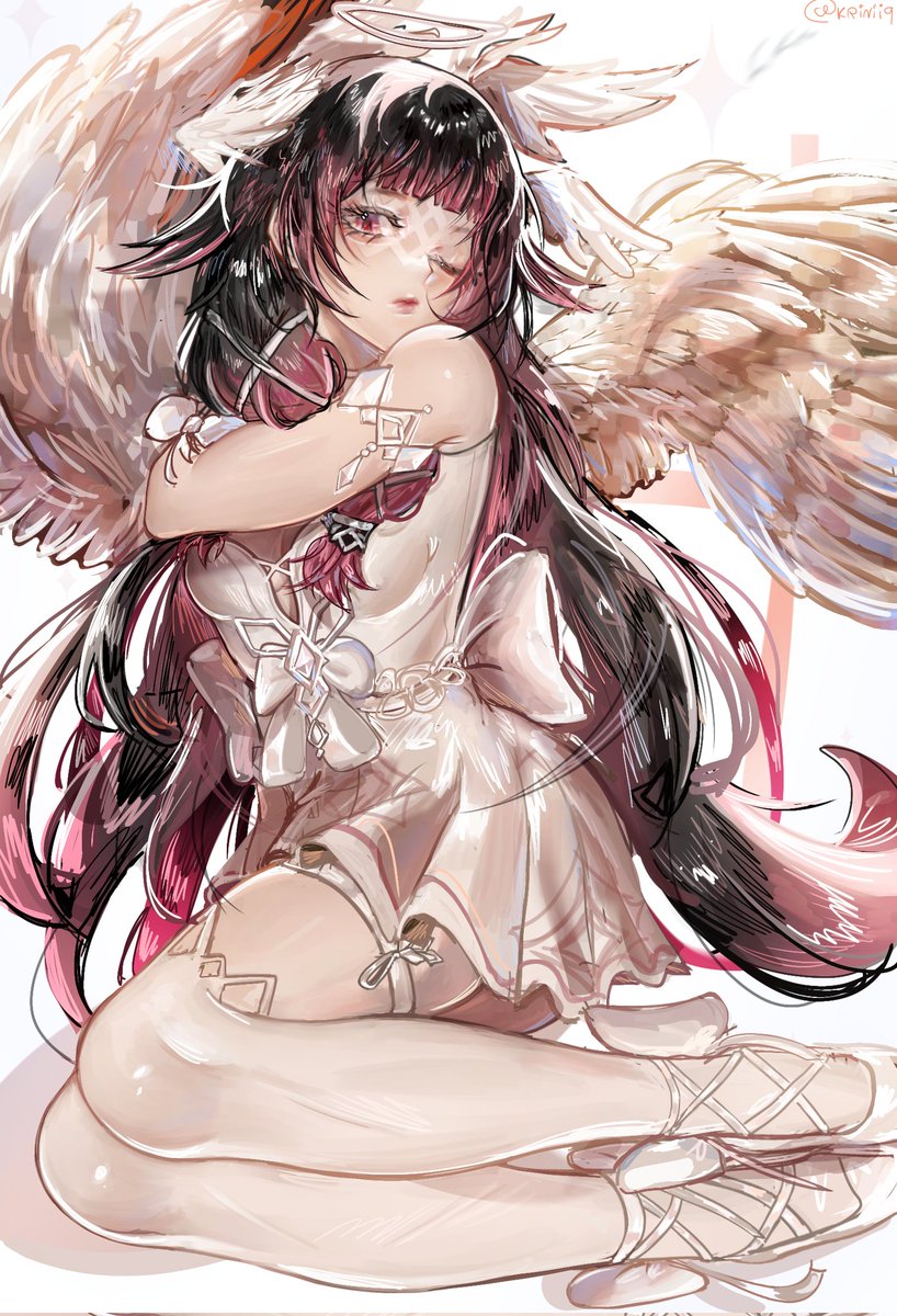 kriniiq's tweet photo. lesbian angel 😇 
#GenshinImpact #colombina #columbina https://t.co/hLo6iYAZ8u
