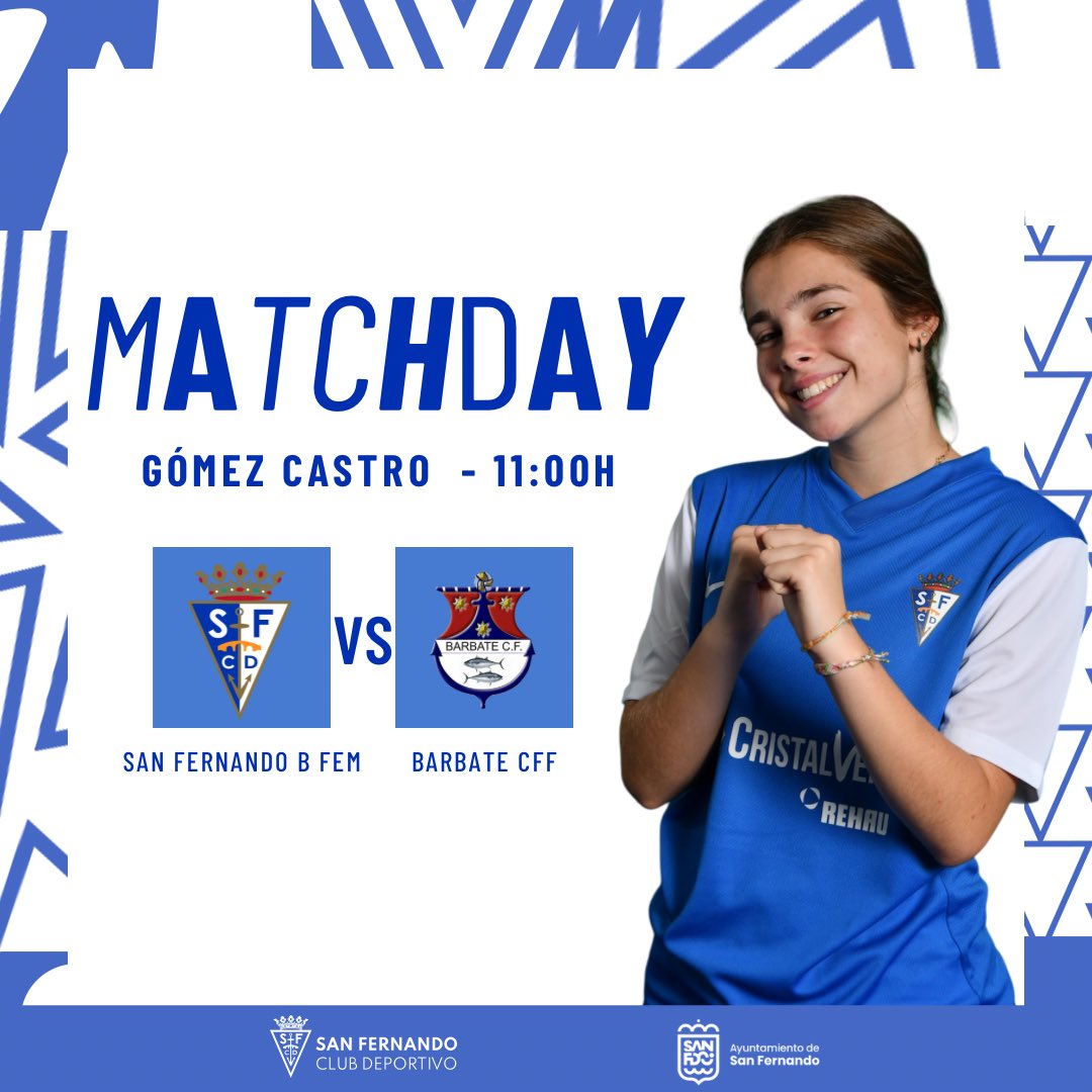 ⚽ ¡Hoy jugamos! 

🆚 Barbate CFF
⌚️ 11:00 h.
🏟️ Gómez Castro Anexo