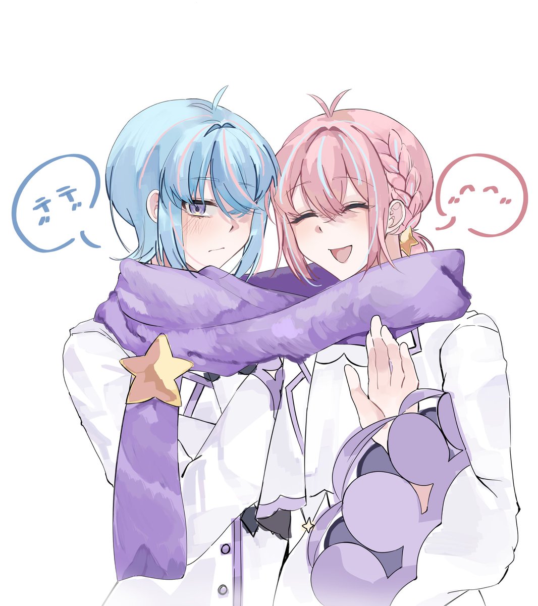 Airu__U's tweet image. 쌍디커플목도리 낙서(Klark&amp;amp;Louter) #Fragari_Art #fragariamemories