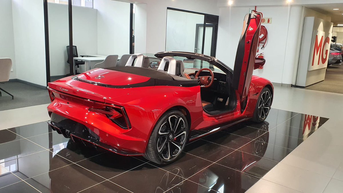 MarkSmi66517840's tweet photo. MG Cyberster Supercar , 0 to 100 in 3.2 seconds , Designed by Marco Finello, 375kw. , 50/50 weight distribution. Available soon in Cape Town https://t.co/bjnDtqu0Za