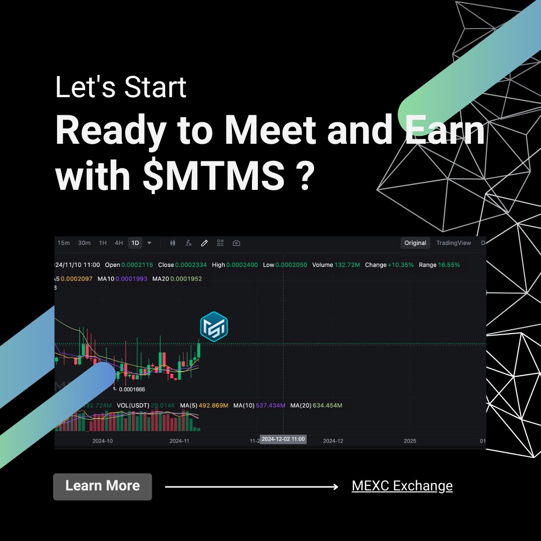 "Trump Win, BTC passed ATH, and earn $MTMS? 💥

Now is the time! Join the "Meet and Earn" platform and be part of a community that values every connection. 

Connect, collaborate, and earn $MTMS as you build meaningful networks and unforgettable experiences.

Are you ready to