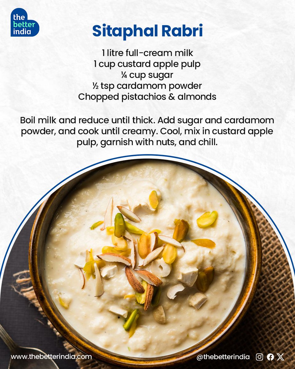 thebetterindia's tweet photo. Try them all before the season’s over!  

#Sharifa #SitaphalRecipes #CustardAppleRecipes #EasyRecipes

[Sitaphal, Custard Apple Recipes, Seasonal Recipes] https://t.co/bx6FUz6NO4