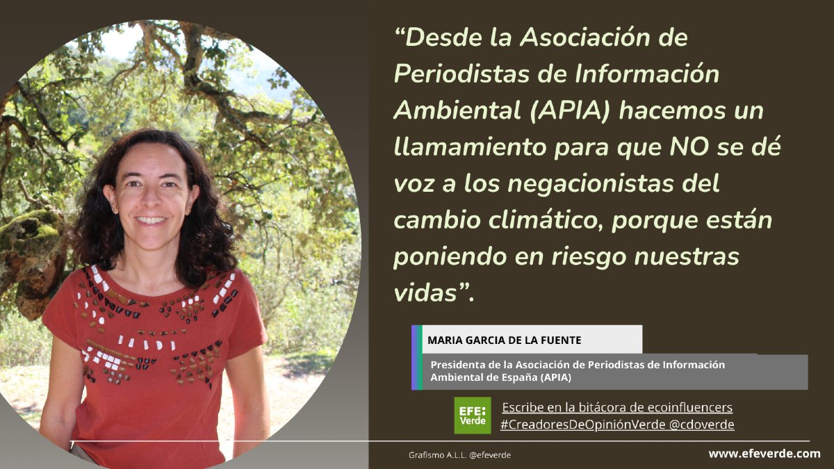 Demos voz a la ciencia, el negacionismo mata. Por María García de la Fuente (Presidenta de la Asociación de Periodistas de Información Ambiental (<a href="/APIA_es/">APIA</a>) en @cdoverde de @efeverde efeverde.com/demos-voz-a-la… 
#COP29 #crisisclimática