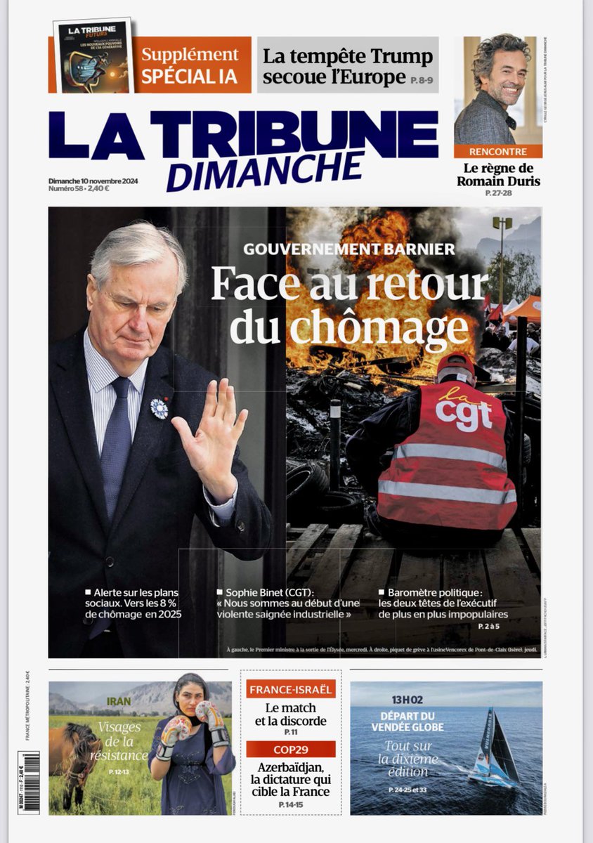 phmabille's tweet photo. La grande bascule dans @TribuneDimanche une vieille économie, la France renoue avec ses démons sociaux - et une nouvelle économie en devenir, l’intelligence artificielle, dominée par une Amérique déterminée à prendre le leadership dans la guerre technologique qui vient. https://t.co/sEViu1sImV