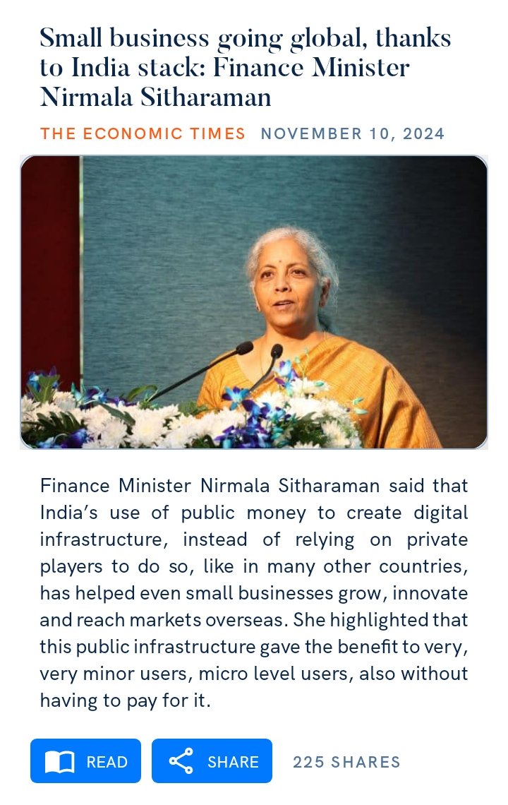 haresh_parul's tweet photo. Small business going global, thanks to India stack: Finance Minister Nirmala Sitharaman
https://t.co/Neb9FDtkUB

via NaMo App https://t.co/3dVwgX6s12