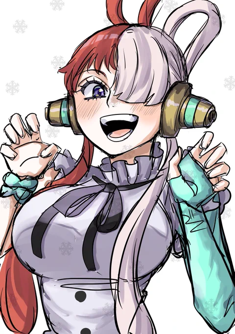 ウォーターマーク作った、雪が降ってて可愛いけど、ほんとに時間に無駄としか言いようがない可愛いウタちゃんの顔に雪被っちゃったんだが。 