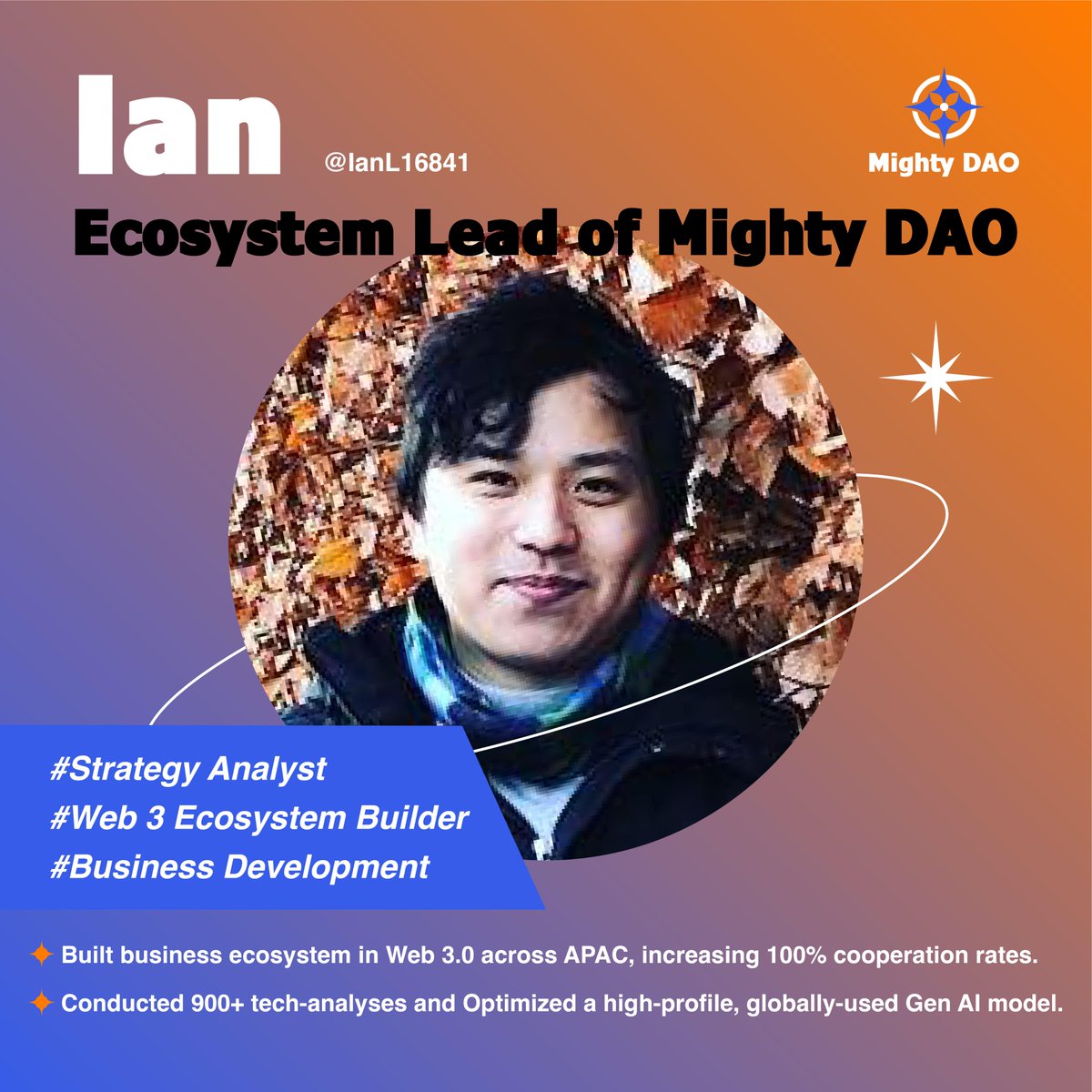 Meet our Ecosystem Lead <a href="/IanL16841/">Ian Lee</a>
A Web3 strategist, Ian expanded APAC partnerships with 100% growth in cooperation while delivering 900+ tech analyses.
His expertise in AI and ecosystem building drives our Web3 advancement.