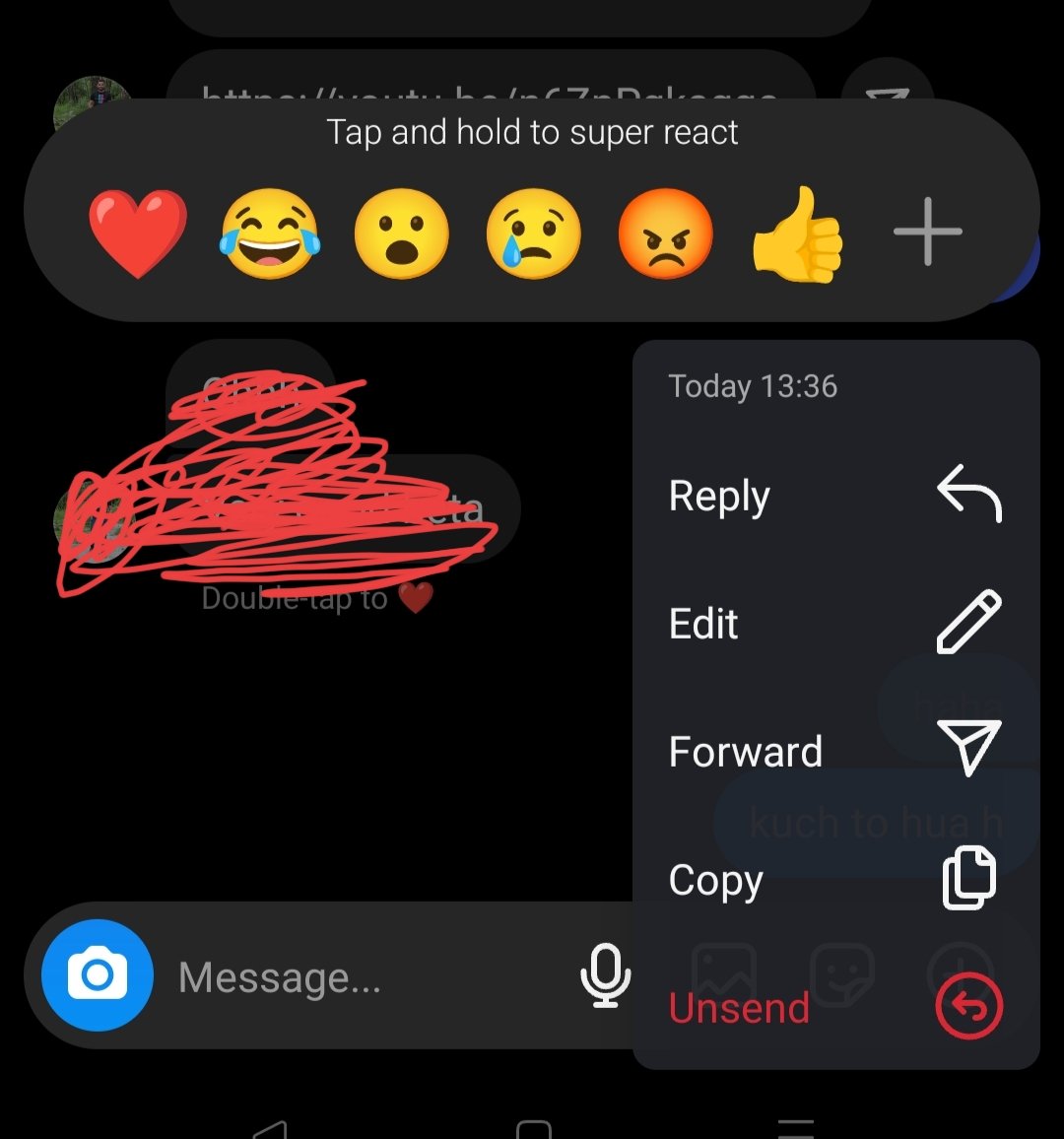 sonamgupta697's tweet photo. Why delete for you an option is not coming for some chat and is coming for other chats @instagram #instagrambug https://t.co/uxZ4qvpypJ