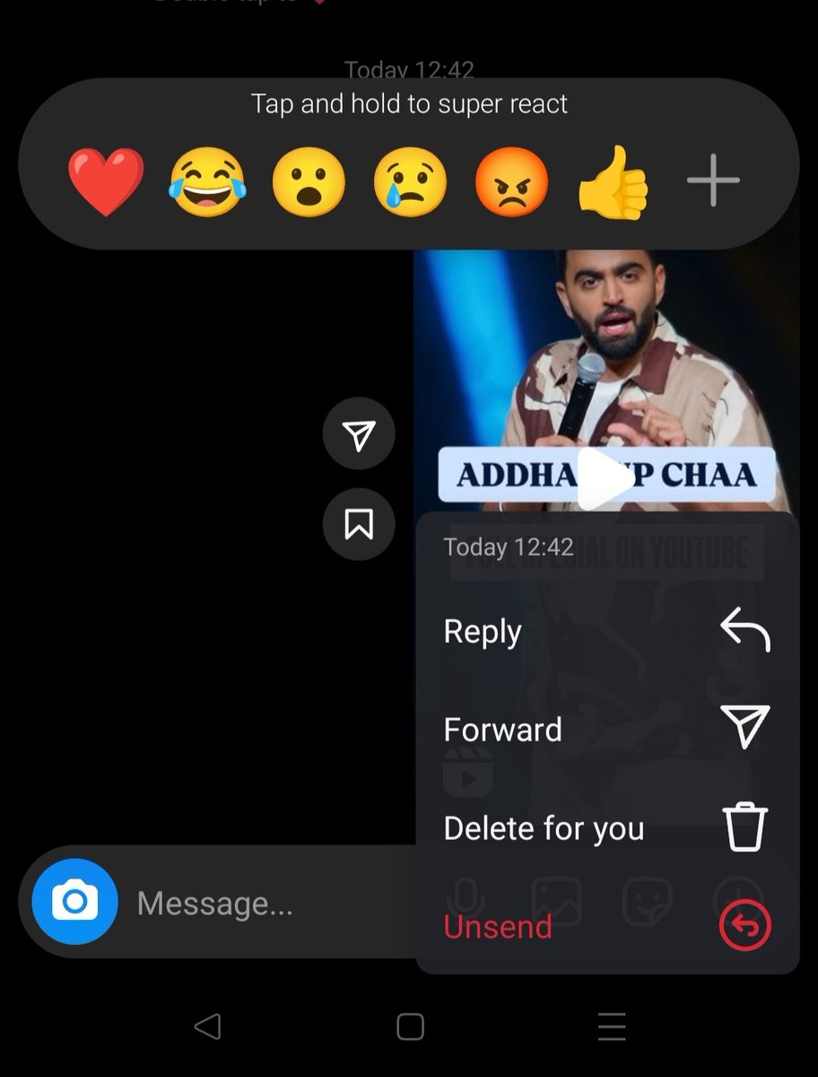 sonamgupta697's tweet photo. Why delete for you an option is not coming for some chat and is coming for other chats @instagram #instagrambug https://t.co/uxZ4qvpypJ
