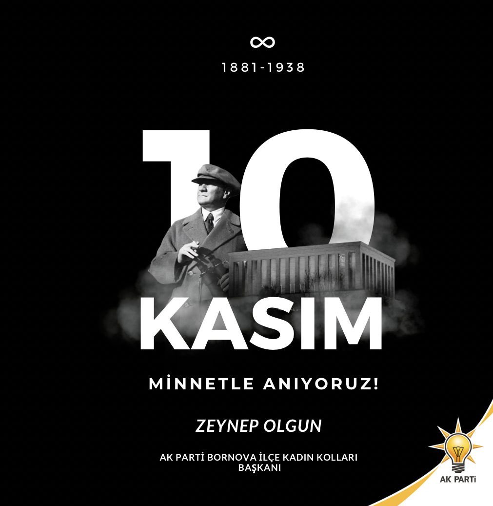 PartiBornova's tweet photo. Cumhuriyetimizin kurucusu Gazi Mustafa Kemal Atatürk’ü saygı, rahmet ve şükranla anıyoruz.

#10Kasım🇹🇷 https://t.co/kqj410hW3X