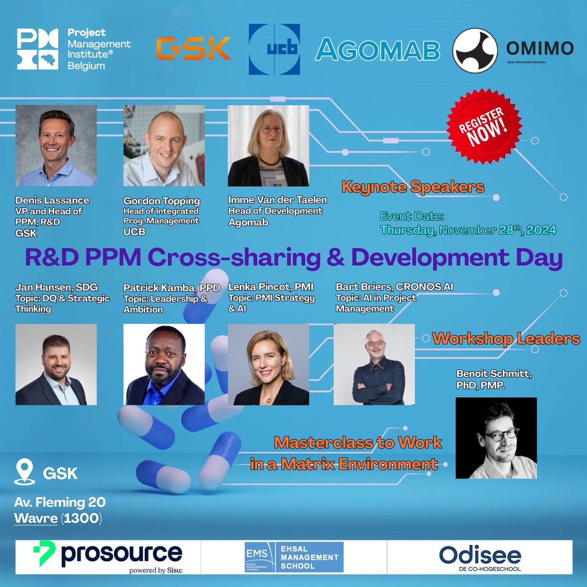 Calling all R&amp;D Project and Program Managers in Drug Development and all the project professionals!
#RegisterHere: buff.ly/3UsjjUE

Join us for the Pipeline Project Management (PPM) Development Day to be hosted at <a href="/GSK/">GSK</a> in Wavre on Thursday, November 28th, 2024!