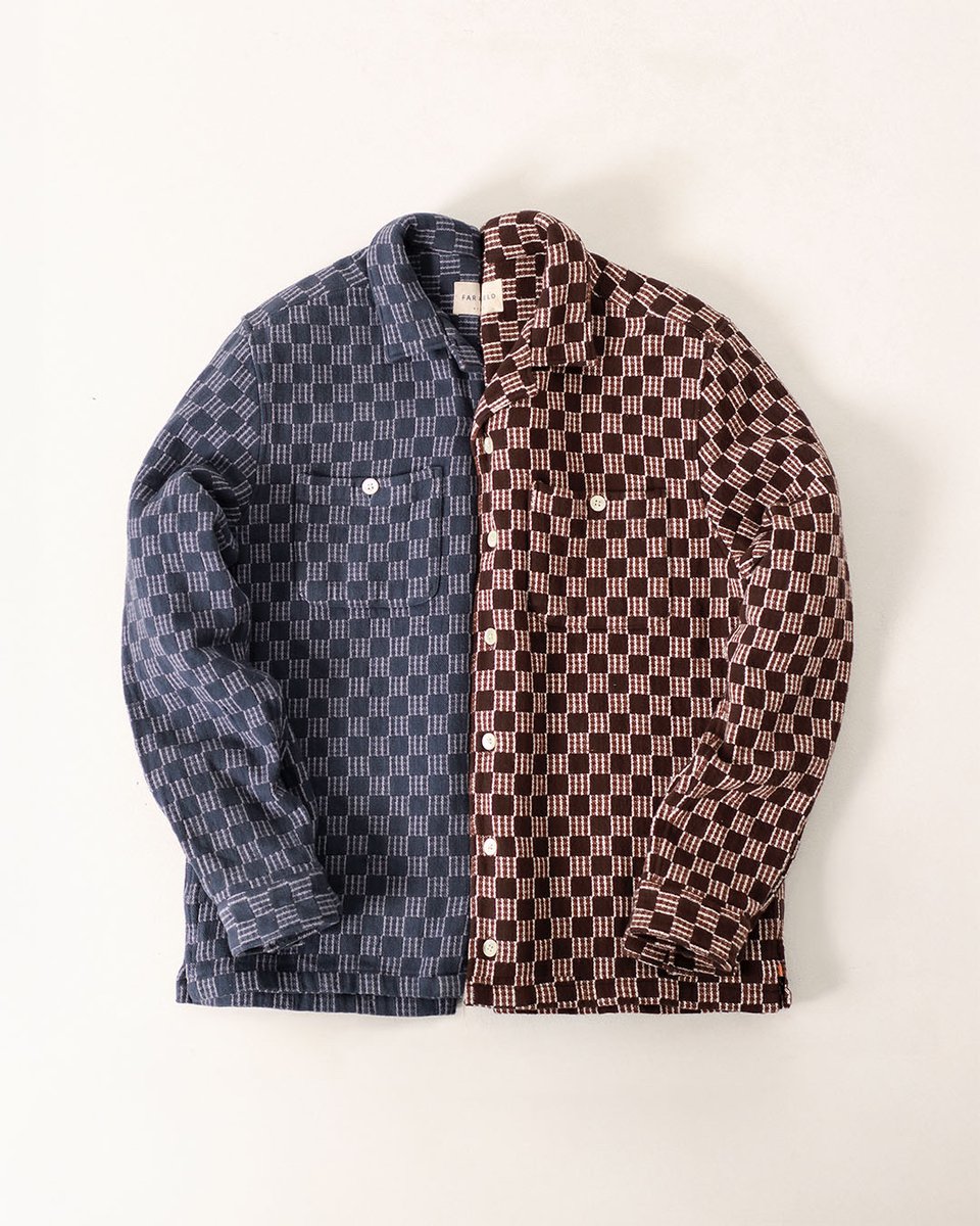 far___afield's tweet image. Blue or Brown? The Hiro Shirt in Cross-across Check. 🏁 #farafield