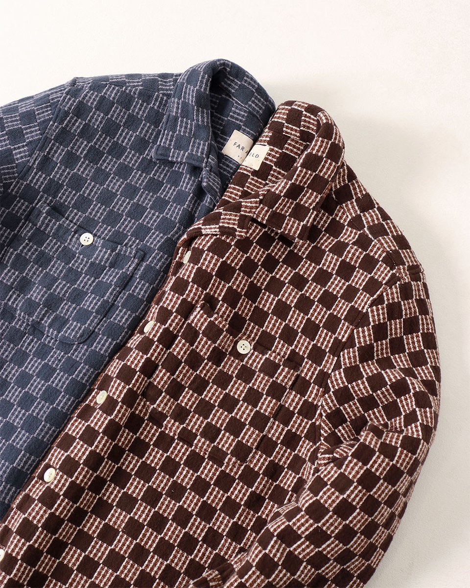 far___afield's tweet image. Blue or Brown? The Hiro Shirt in Cross-across Check. 🏁 #farafield