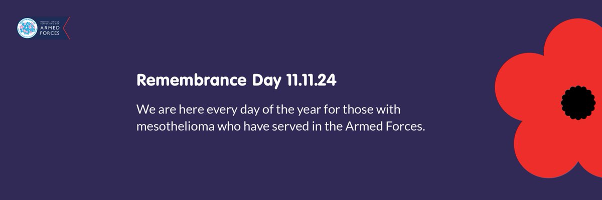 This Remembrance Day, we remember the service and sacrifice of all those that have defended our freedoms and protected our way of life.

At Mesothelioma UK, we are here for all patients, families and carers who are serving, or have served in the Armed Forces.

#RemembranceDay