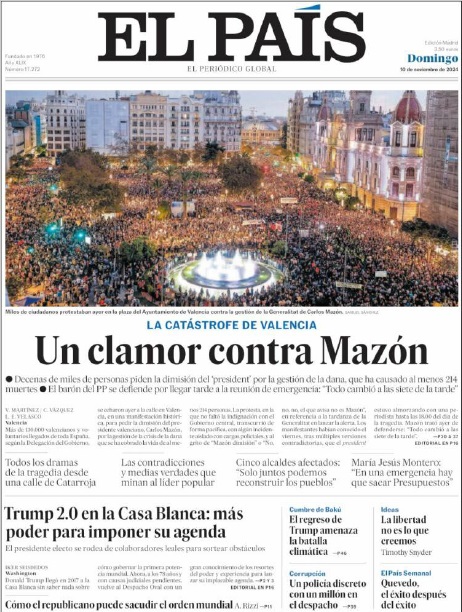 AlvaroMohorte's tweet photo. Un análisis de las protestas de ayer en #Valencia por la #DANA con la prensa de hoy. Abro 🧵:
Hay dos ejes: 
- En Madrid identifican la protesta con la izquierda, se fijan en los disturbios y casi ignoran las críticas a Sánchez. ABC llega a trasladar que vuelve el Botànic. (I/IV) https://t.co/zYrTLeWnMV