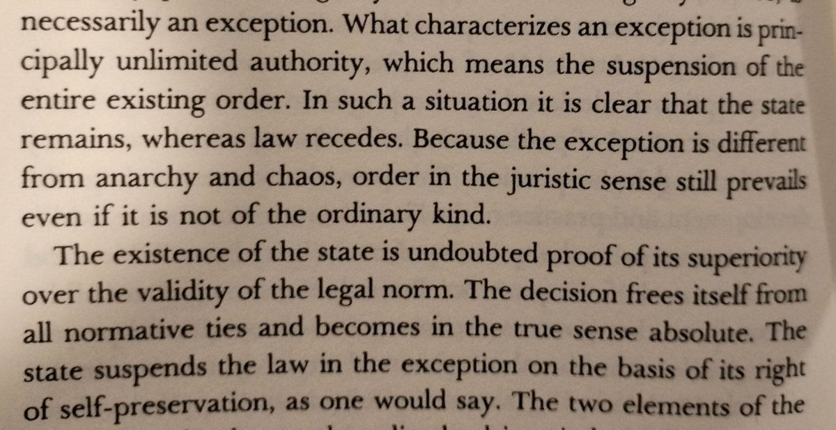 Bucky_Master0's tweet image. Carl #Schmitt on the #Exception

-Political Theology