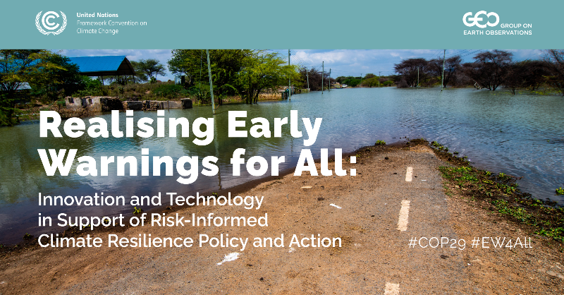 GEOSecretariat's tweet photo. Press release: @UNFCCC and GEO Launch Policy Brief to Bolster Climate Resilience with Early Warning Technologies ⤵️

#EarlyWarningsforAll #EW4All #COP29