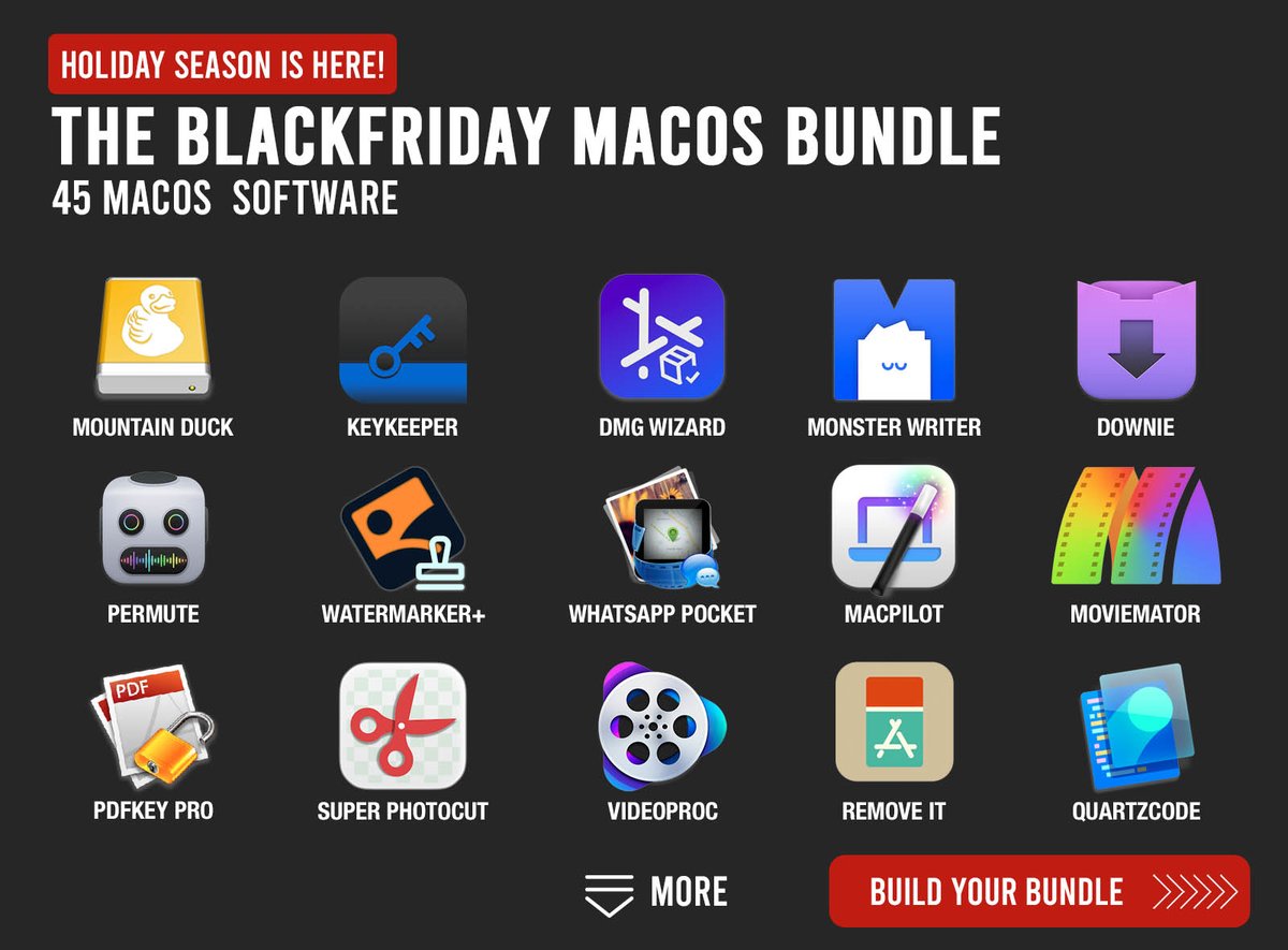 xemtvhay's tweet image. Lastest week November 2024 Cyber Monday - Black Friday

Mac Bundle 40+ apps #macbundle