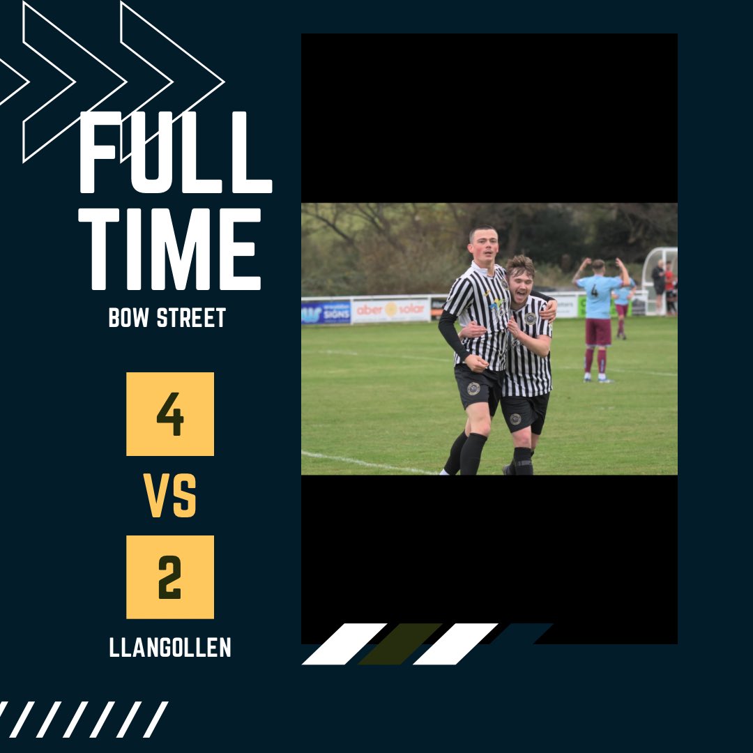 The Magpies climbed back to the top of the table after a good win against <a href="/LlangollenFc/">Llangollen Town FC</a>. The boys played some good football throughout the game but full credit to our visitors who battled well with 10 men.
⚽️⚽️⚽️ Callum Page
⚽️<a href="/CourtsPerks03/">Courtney Perkins</a>