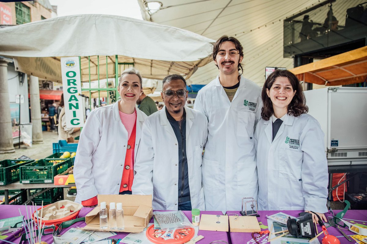 Well done to our team of Physics buskers who educated and entertained visitors to <a href="/TheMilkMarket/">Limerick Milk Market</a> yesterday as part of our #ScienceWeek schedule of events

Don’t forget our family fun day today <a href="/UL/">University Of Limerick</a> main building EGO-10 from 11am to 2pm for science demos, animals and more!