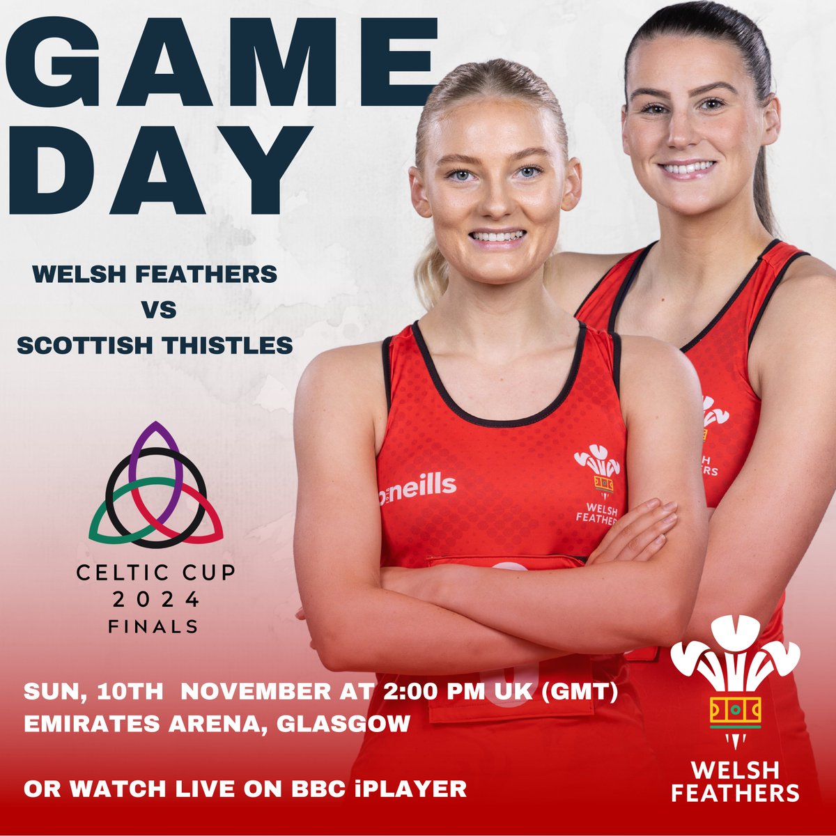 🏐 GAME DAY! 🏐

The finals are here at the Celtic Cup! The Welsh Feathers will face off against the Scottish Thistles at 2pm today. Make sure to catch all the action live on BBC iPlayer. Good luck, Feathers! 💪🔥