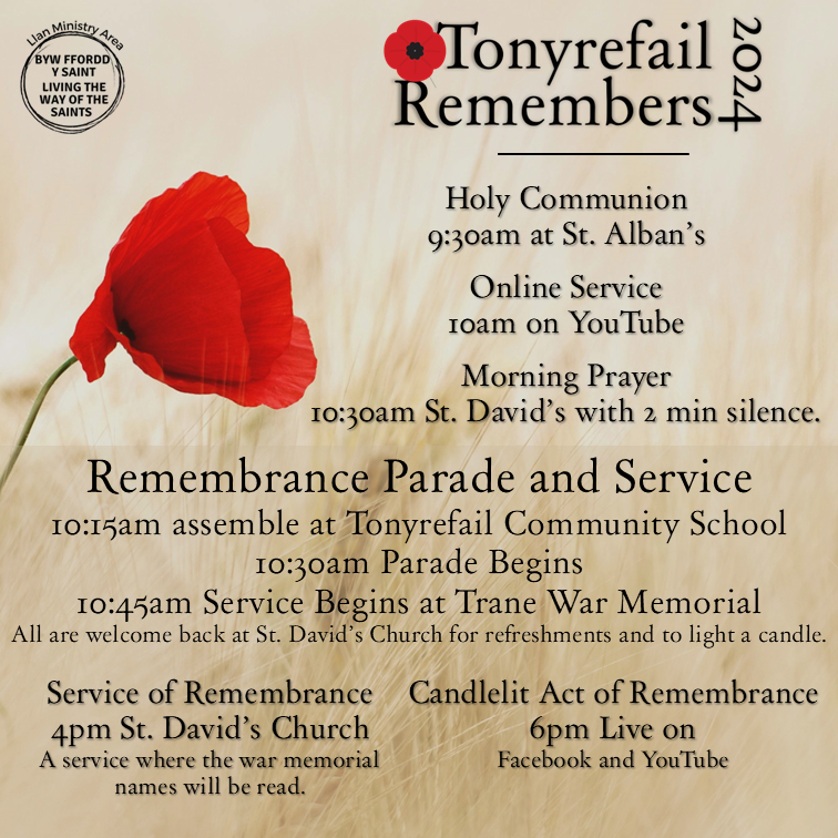 This #RemembranceSunday, there are a number of events taking place in #Tonyrefail today to remember the sacrifice of our fallen.