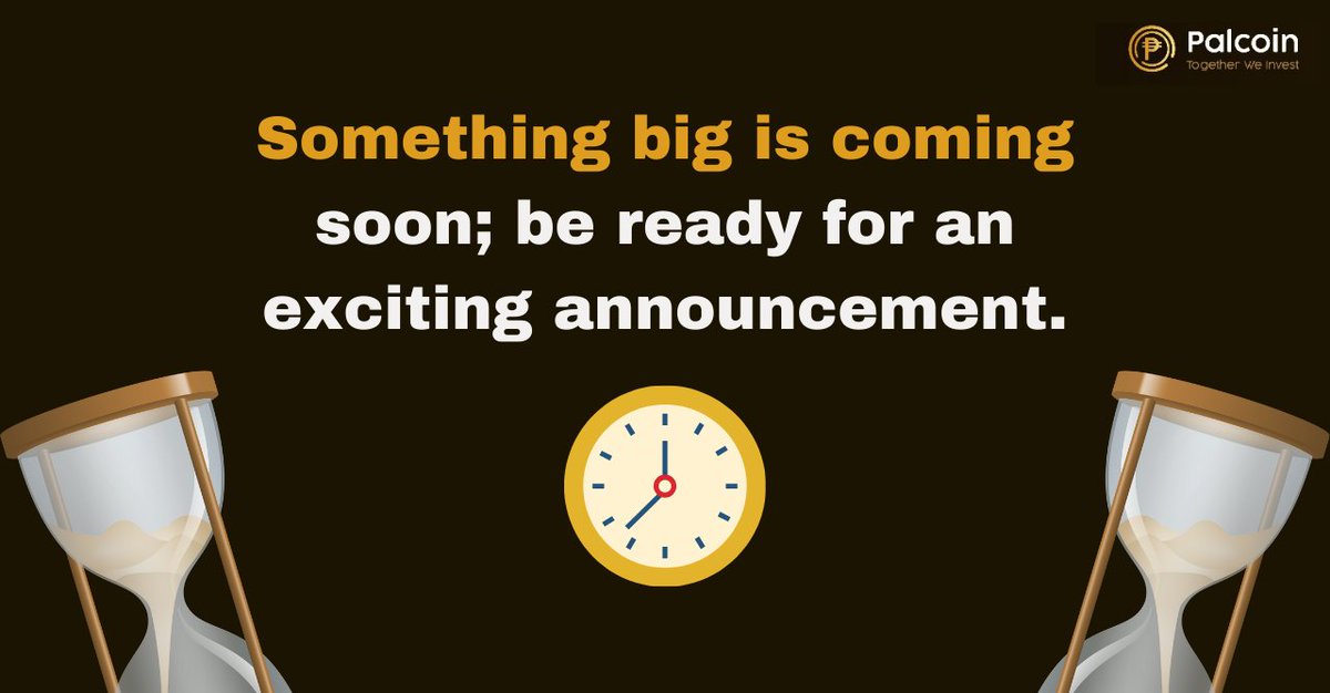 PalcoinVentures's tweet image. Hold on tight! 

Something extraordinary is coming soon, and we can&apos;t wait to share it. Stay tuned for the big reveal.

#Palcoin #PalcoinVC #CryptoVC #Palcointoken #StartupInvesting #CryptoStartups #TokenInvesting #CryptoVenture