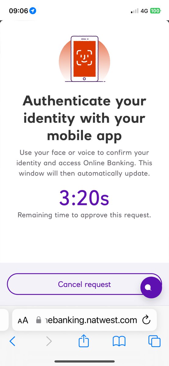Louise62180's tweet photo. @NatWest_Help @Lord_Sweeetener How can people log on to the online banking when it requires authentication via the app? This is becoming ridiculous how often this is happening. https://t.co/nX9D32CvtH