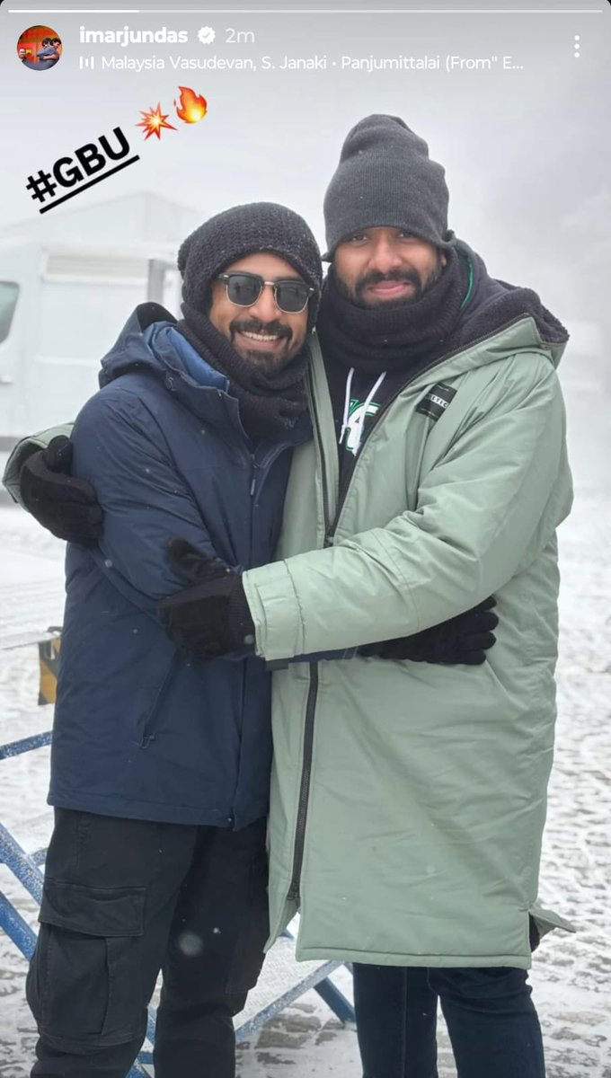 naanavanellai's tweet image. Snow 😮 AK &amp;amp; gang entering the frame like this #TheHatefulEight 🥹🔥😍 Adhik vaaaa maame
#GBU