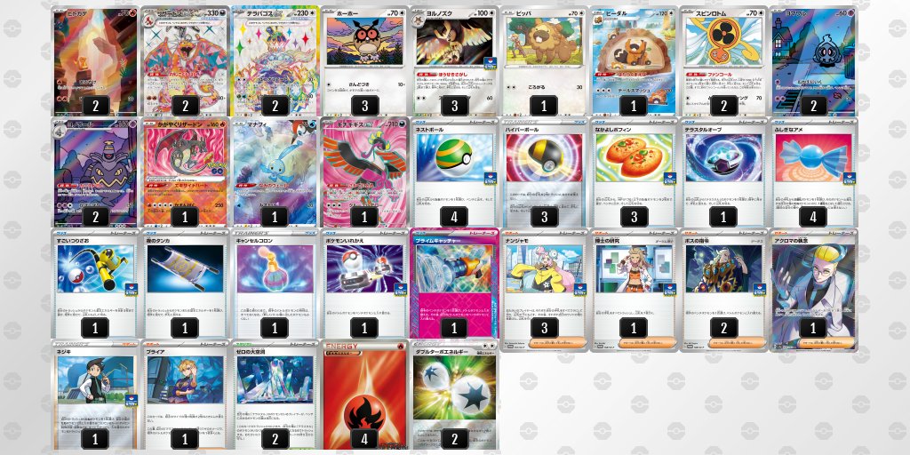 pokeca_book's tweet photo. シティリーグ11/10【日】
竜星の嵐　名古屋店愛知

優勝　タケルライコ
準優勝　レジドラゴ
3位　レジドラゴ
3位　リザードン
https://t.co/T0yfmsjbCM

🔗11/10【日】ベスト16デッキまとめ https://t.co/HRfItCNWft https://t.co/rtX3Lspr3J